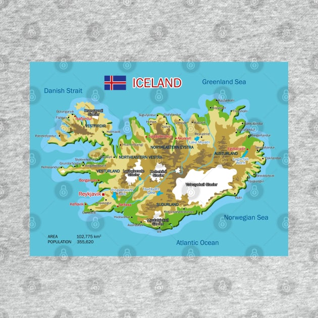 Geographic map of Iceland by AliJun